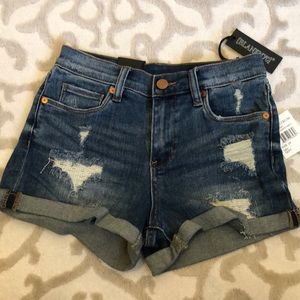 Blank NYC High Rise Fulton Roll Up Short NWT Size 24 Distressed BLANKNYC